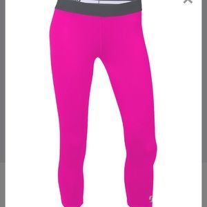Pink & gunmetal athletic Capri